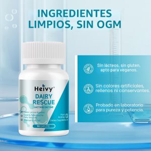 Heivy Pastillas de lactasa 9000 FCC, 90 unidades