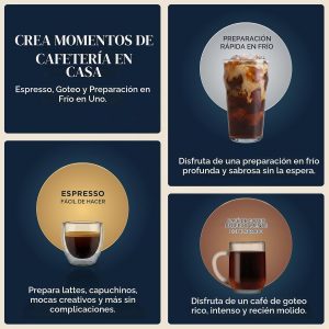 Ninja Luxe Café 3 en 1 - Máquina de café expreso, café por goteo y café frío | Molinillo de café integrado, espumador de leche, manipulación asistida y almacenamiento de accesorios de espresso