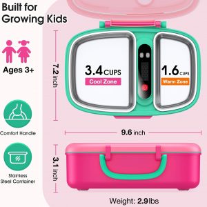 EAST OAK Lonchera eléctrica inalámbrica para niños con bolsa de hielo