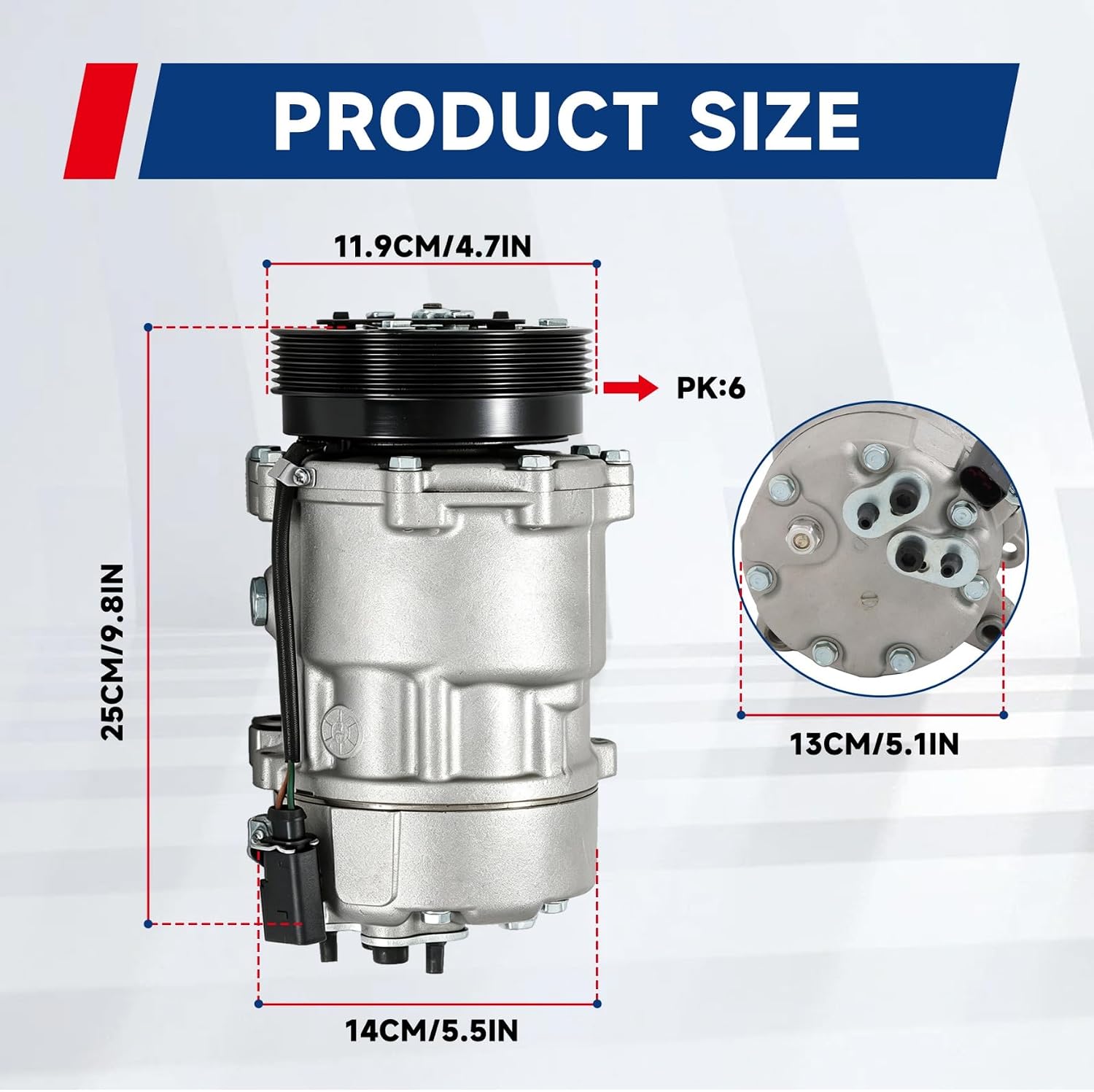 A/C Compressor Replacement for TT Beetle Golf Jetta 2000 2001 2002 2003 2004 2005 2006