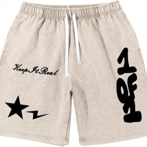 Pantalones cortos gráficos para hombre, Streetwear Y2k, pantalones cortos con estampado de estrellas y letras, vintage, con cordón, pantalón corto lavado ácido