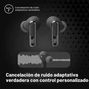 JBL Live Beam 3 - Auriculares True Wireless con cancelación de ruido tipo báculo cerrados, 48 horas totales de reproducción, carga inalámbrica, 6 micrófonos para llamadas perfectas, conexión