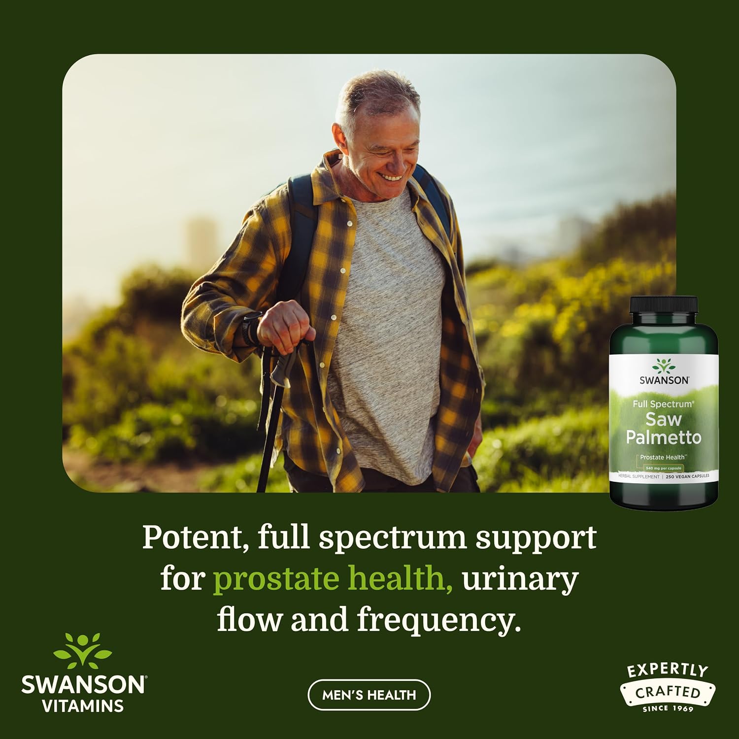 Swanson Saw Palmetto for Men, Herbal Supplement for Prostate Support, 250ct