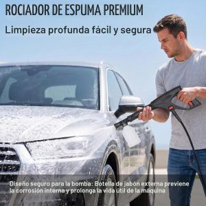 MZK Lavadora a presión ligera, limpiador eléctrico portátil con cañón de