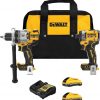 DEWALT 20V MAX XR Brushless Hammer Drill 1/2 In. and High Torque 1/4 Impact Driver Combo with 2 x 4 Ah Batteries and 4 Amp Charger (DCK2112QQ2)