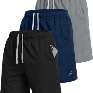 Multipack de pantalones cortos deportivos de malla transpirable para hombre