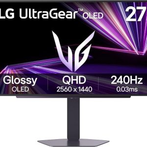 LG 27GX704A-B Monitor de juegos Ultragear de 27 pulgadas QHD (2650x1440) OLED, 240Hz, 0.03ms, compatible con NVidia G-Sync, AMD FreeSync Premium Pro, VESA Display HDR TrueBlack400, HDMI 2.1