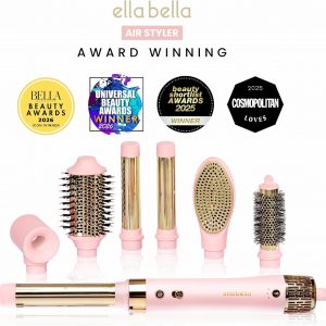 ELLA BELLA® 6 in 1 Professional Hot Air Styler & Straightener, Fast Drying