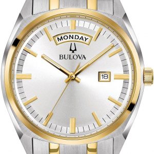Bulova Men's Classic Surveyor 2-Hand Day/Date Quartz Watch, Luminous Hands, 39mm
