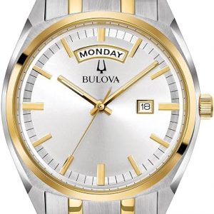 Bulova Men's Classic Surveyor 2-Hand Day/Date Quartz Watch, Luminous Hands, 39mm