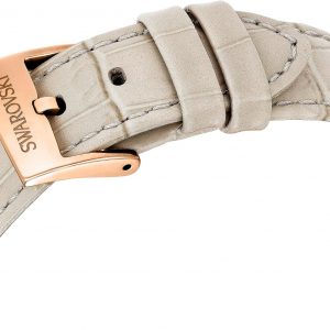 Swarovski Matrix Tennis Chrono Watch, Swiss Made, Leather Strap, Pink, Rose Gold-Tone Finish