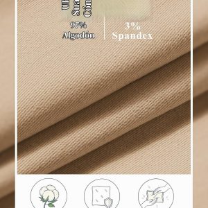 COOFANDY Pantalones cortos chinos de algodón para hombre de 9 pulgadas, pantalones cortos casuales de cintura elástica con cordón de ajuste para verano y playa con bolsillos