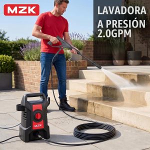 MZK Lavadora a presión ligera, limpiador eléctrico portátil con cañón de