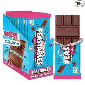 MrBeast Feastables Milk Chocolate Bar, King Size, 10 Count, Fairtrade Cocoa