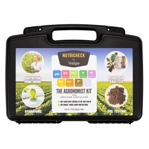 NutriCheck LAQUAtwin Kit - Kit profesional de prueba de nutrientes multiparámetros - Análisis de suelo de campo, savia vegetal y fertilizantes - Prueba de 7 parámetros: pH, conductividad, NPK, Ca, Na