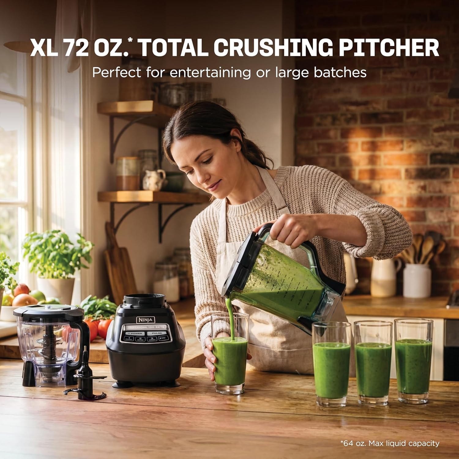Ninja Mega Kitchen System, 1500W, 72oz Pitcher, 8-Cup, Black, BL770