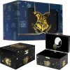 Harry Potter Joyero musical de regalo para niñas con escudo giratorio de Hogwarts, espejo y música clave de cuerda, organizador de joyas