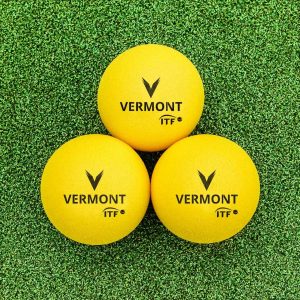 FORZA Vermont Foam Mini Pelotas de tenis rojas – Pelotas de tenis para principiantes de etapa 3 aprobadas por la ITF | Pelotas de entrenamiento de espuma suave | Amarillo de alta visibilidad |