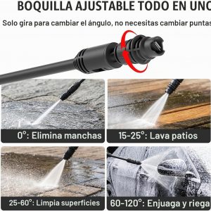 MZK Lavadora a presión ligera, limpiador eléctrico portátil con cañón de