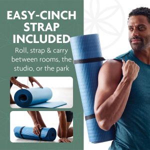 Gaiam Tapete de yoga grueso, esterilla de ejercicio y fitness con correa de