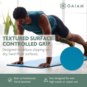 Gaiam Tapete de yoga grueso, esterilla de ejercicio y fitness con correa de