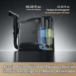 DREAME N20 - Máquina limpiadora de alfombras de vapor con lavado de vapor y agua caliente, limpiador de tapicería portátil con autolimpieza, succión de 17 Kpa, perfecto para mascotas, automóvil