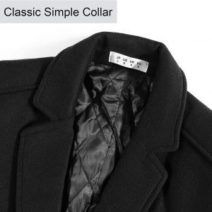 BOJIN Gabardina para hombre, mezcla de lana, abrigo de invierno largo de un solo botonadura, clásico y elegante, abrigo de negocios