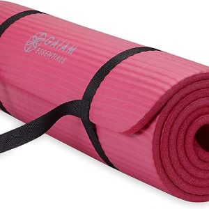 Gaiam Tapete de yoga grueso, esterilla de ejercicio y fitness con correa de