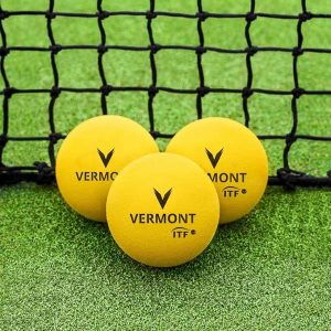 FORZA Vermont Foam Mini Pelotas de tenis rojas – Pelotas de tenis para principiantes de etapa 3 aprobadas por la ITF | Pelotas de entrenamiento de espuma suave | Amarillo de alta visibilidad |
