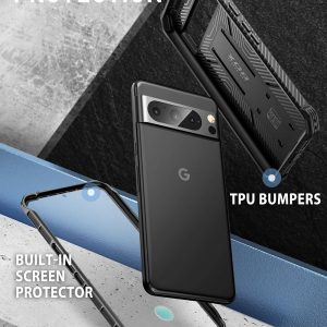 i-Blason Armorbox for Google Pixel 8 Pro Case with Stand & Belt-Clip, Black