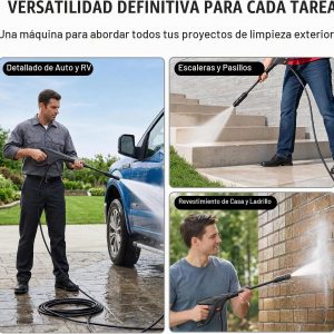 MZK Lavadora a presión ligera, limpiador eléctrico portátil con cañón de