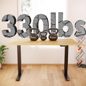 FLEXISPOT E6 MAX Bamboo 72x30 Inch Dual Motor 3-Stage Heavy Duty Standing Desk, 330lbs Weight Capacity, Height Adjustable Desk w/Cable Management & Wheels (Solid Bamboo Desktop + Black Frame)