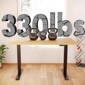 FLEXISPOT E6 MAX Bamboo 72x30 Inch Dual Motor 3-Stage Heavy Duty Standing Desk, 330lbs Weight Capacity, Height Adjustable Desk w/Cable Management & Wheels (Solid Bamboo Desktop + Black Frame)