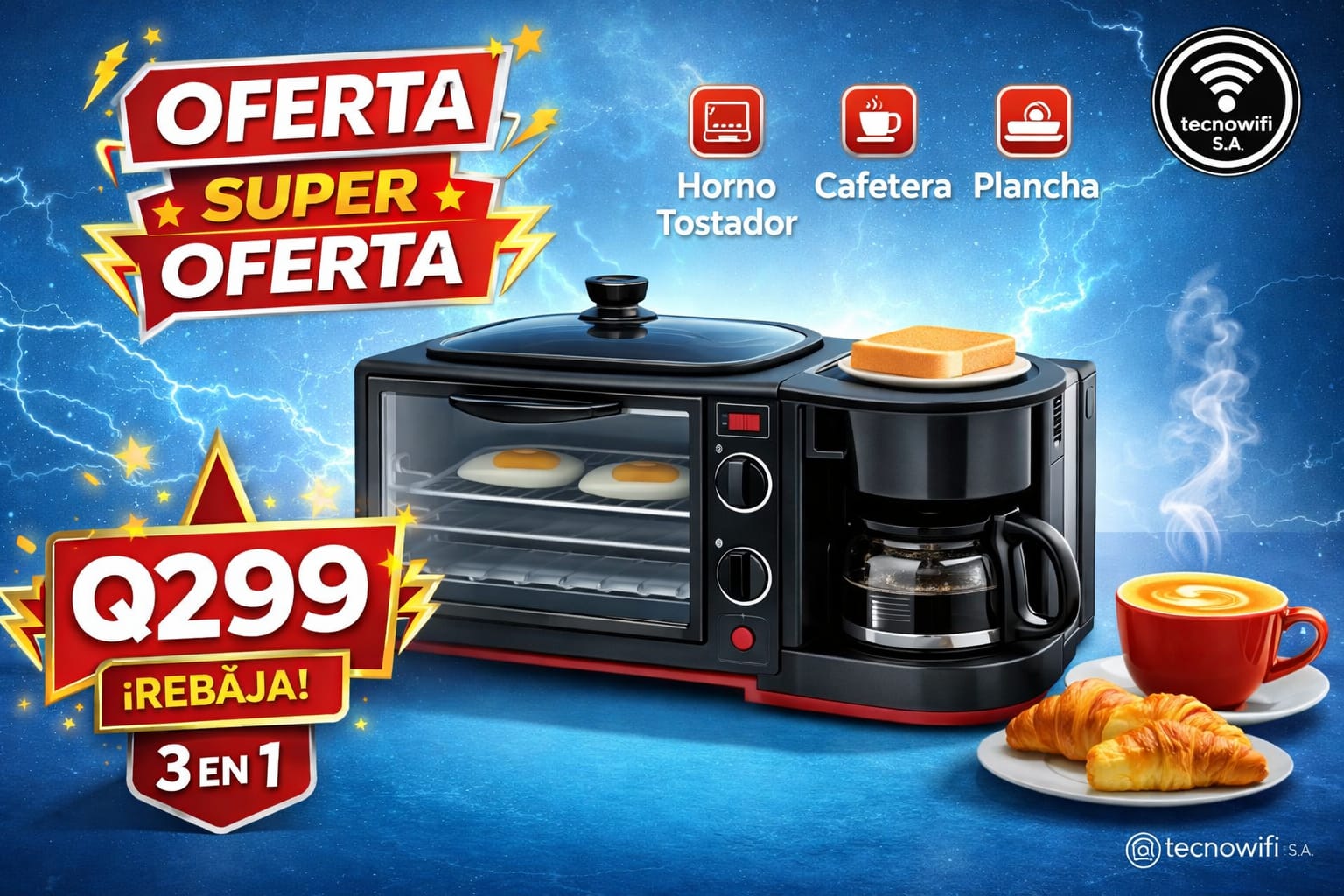 Horno 3 en 1 – Capacidad 12 libras