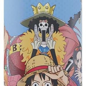 One Piece Straw Hat Crew 30 oz Tumbler with Lid and Straw, Luffy Zoro Nami Sanji, Vacuum Insulated Stainless Steel Travel Mug, Officially Licensed Anime Water Bottle Gift for Men and Women