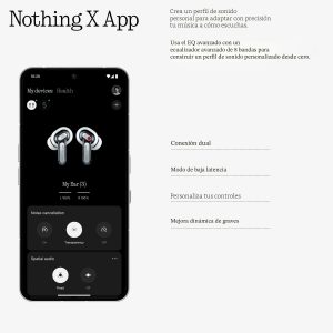 Nothing Ear (3) Auriculares inalámbricos Super Mic de 45 dB híbridos con cancelación activa de ruido Bluetooth de alta resolución, 6 micrófonos, impulso dinámico de graves de 0.472 in, auriculares deportivos ANC de doble conexión para iPhone y Android, color negro