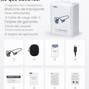 SHOKZ OpenRun Pro 2 Auriculares deportivos Bluetooth con conducción ósea