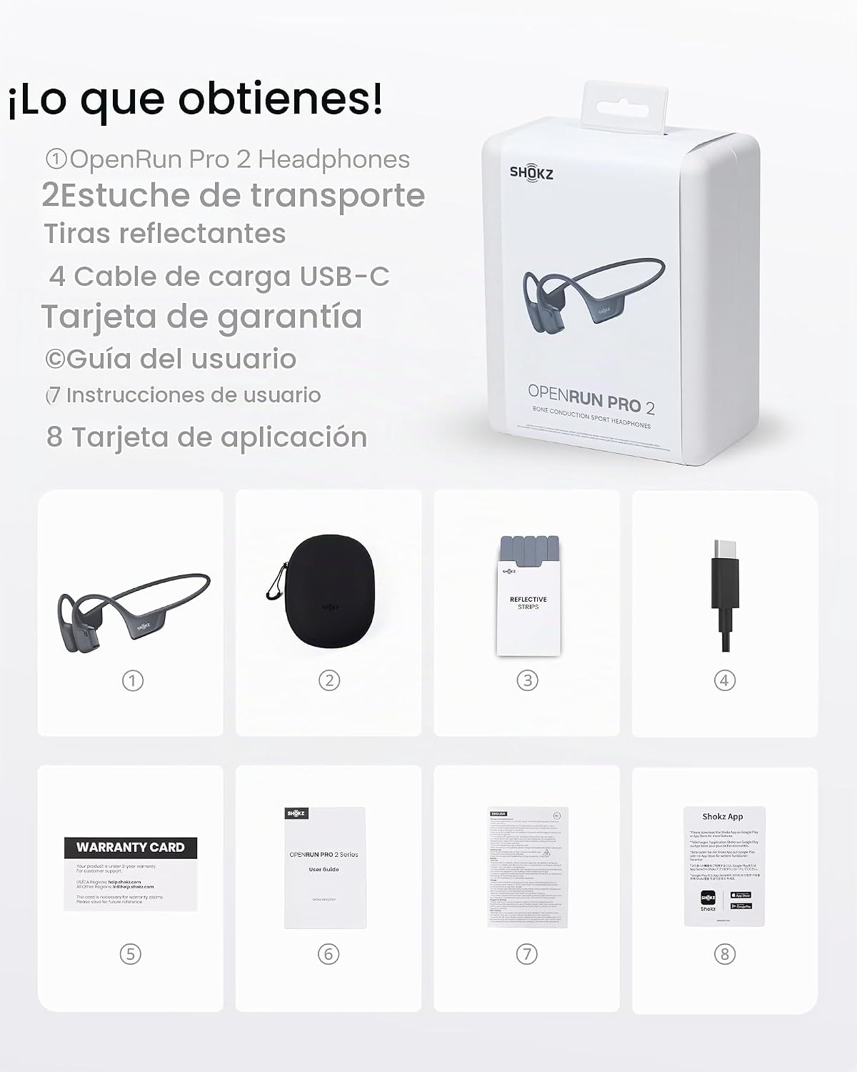 SHOKZ OpenRun Pro 2 Auriculares deportivos Bluetooth con conducción ósea