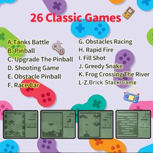 SSRMX 24Pcs Video Game Party Favors Valentines Day Gifts for Kids, Mini Game Keychain Arcade Party favors Birthday Supplies Classroom Prizes for Boys and Girls