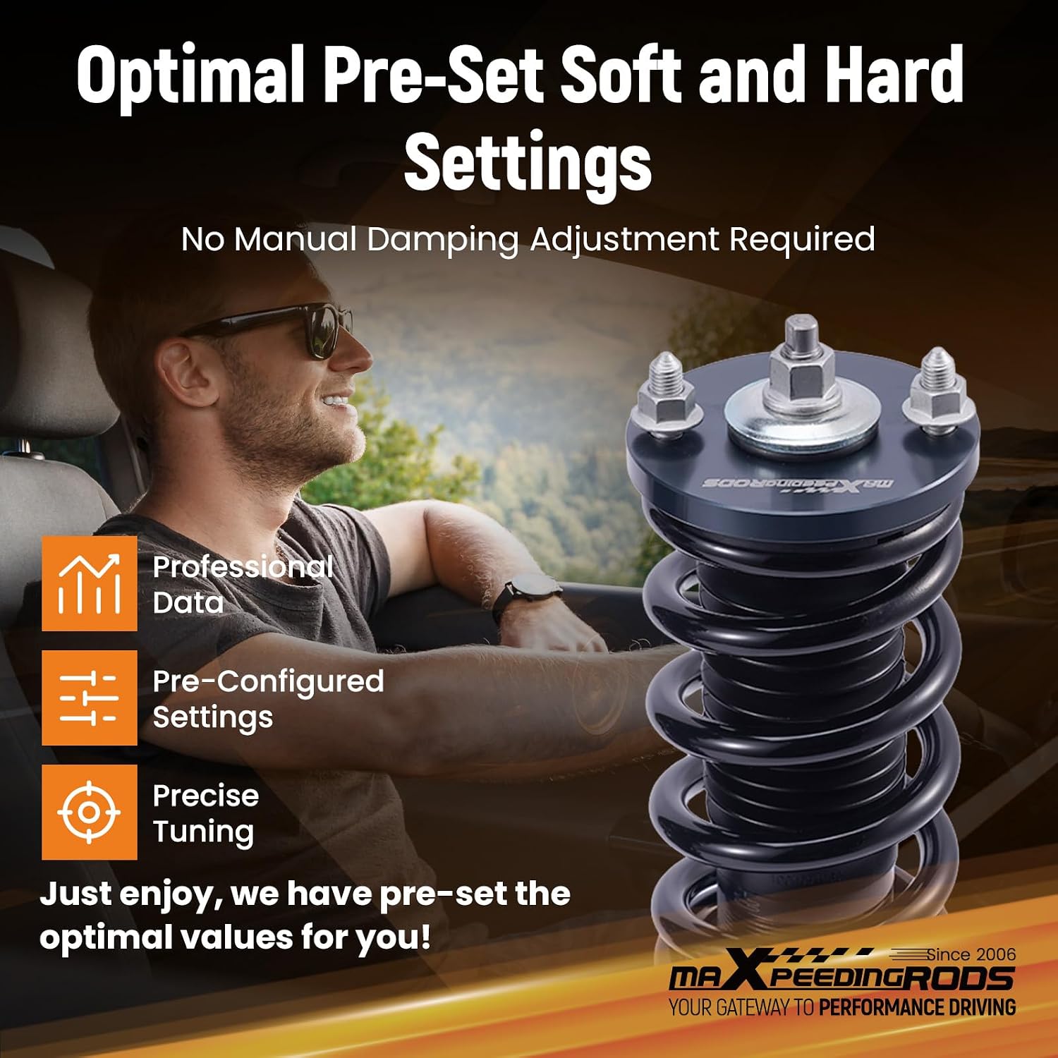 maXpeedingrods Coilovers Suspension Kit for Honda Civic 1988-2000 grey