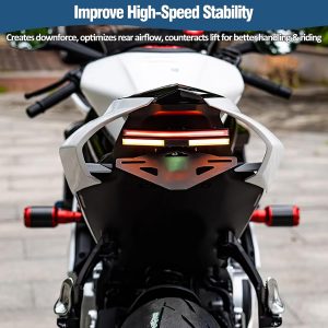 Rear Style Rear Seat Cowl Side Panels for CFMOTO 675SR-R / 675NK / 675SS, Glossy ABS Passenger Seat Delete Cover Motorcycle Tail Section Fairing (White)
