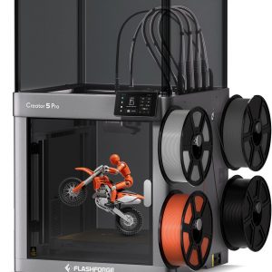 FLASHFORGE Creator 5 Pro 3D Printer, 4 Toolheads with 7s Toolchanger, Industrial Multi-Material & Mixed-Material Printing, Fully Enclosed CoreXY 65°C Active Chamber Heating Better Engineering Prints