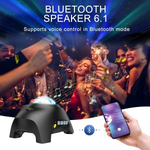 Northern Galaxy Light Aurora Projector with 33 Light Effects, Night Lights LED Star Projector for Bedroom Nebula Lamp, Remote Control, White Noises, Bluetooth Speaker for Parties Black