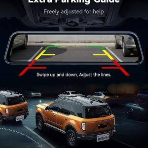 WOLFBOX G840S 12" 4K Mirror Dash Cam Backup Camera with 32GB Card and GPS