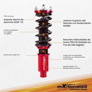 maXpeedingrods Coilovers para Honda Civic 1988-2000, para Honda CRX 1988-1991, para Honda CR-X del Sol 1992-1995, para Acura Integra 1994-2001, Kit de Suspensión Coilovers de Altura Ajustable Kit de