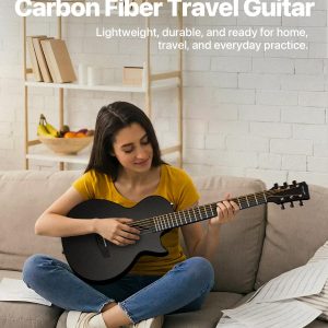 Enya NOVA GO SP1 - Guitarra de viaje eléctrica-acústica inteligente de fibra de carbono de 35 pulgadas