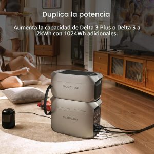 EF ECOFLOW Delta Serie 3 Batería Extra Inteligente de 1024Wh, Batería de Expansión LiFePO4 para Estación de Energía Delta 2/Delta 3/Delta 3 Plus/Delta 3 1500