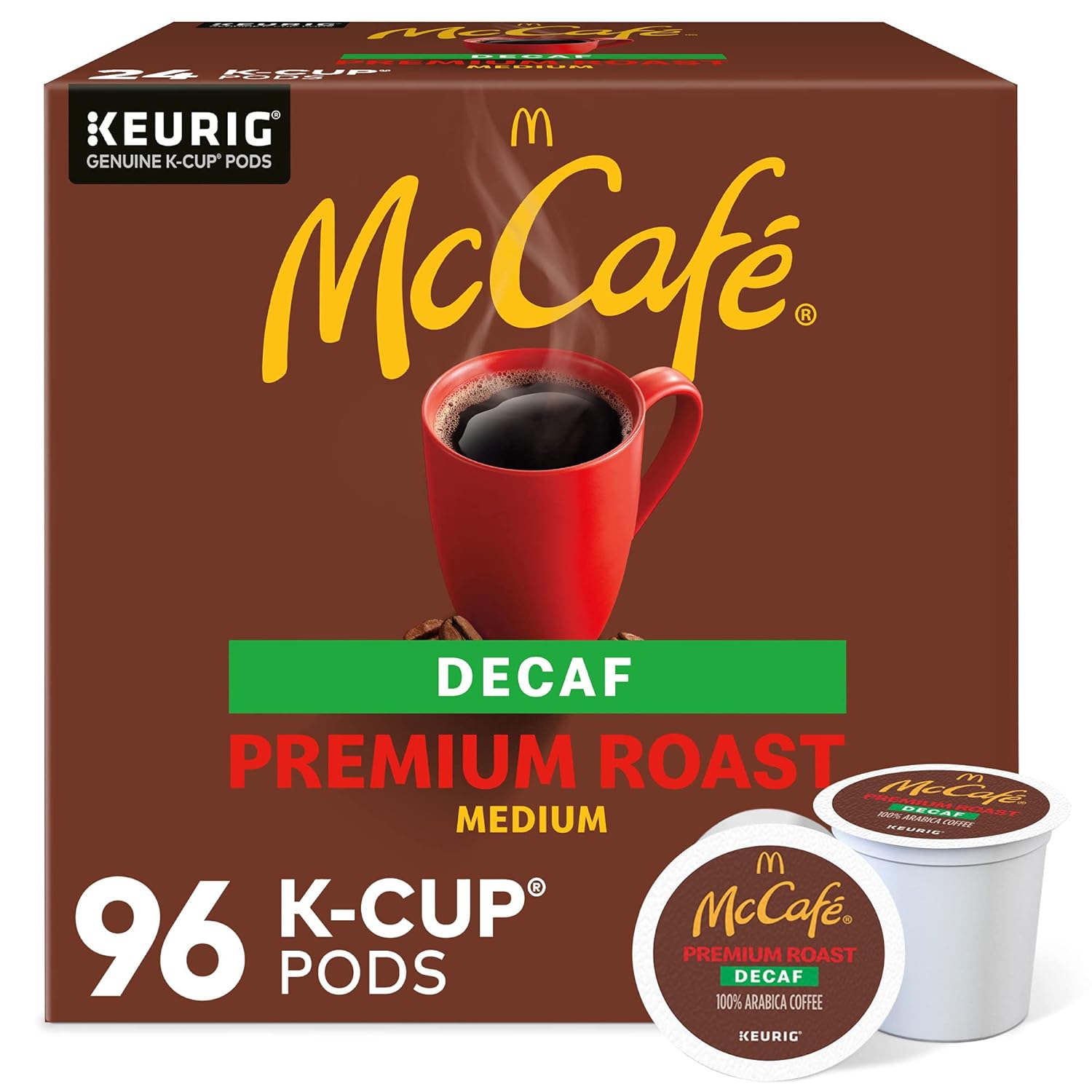 McCafe Premium Roast Decaf Coffee, K-Cup Pods, 96 Count