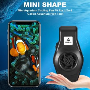DaToo Mini Aquarium Chiller Small Fish Tank Fan Aquarium Cooling Fan 2-Level Speed Adjustable Aquarium Fan Quiet Aquarium Cooler with Wide Angle Wind Suitable for (1-6Gal) Fish Tank