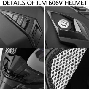 ILM DOT Motorcycle Dual Sport Dirt Bike Full Face Helmet ATV Men Women 606V